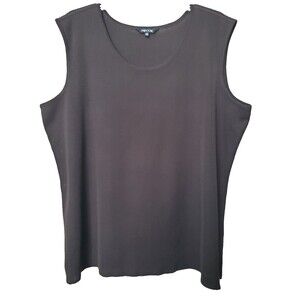 Misook Brown Scoop Neck Knit Tank Top Size 2X